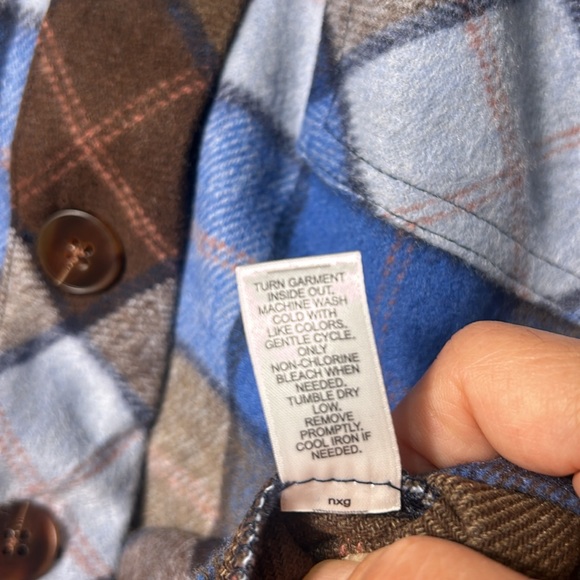 CATO FLEECY POLYESTER PLAID CROPPED FLAP POCKETS BUTTONS UP SIZE SMALL - Picture 8 of 12